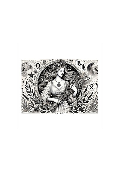 Burçlar Ve Astroloji Çizimi Modern Ahşap Tablo
