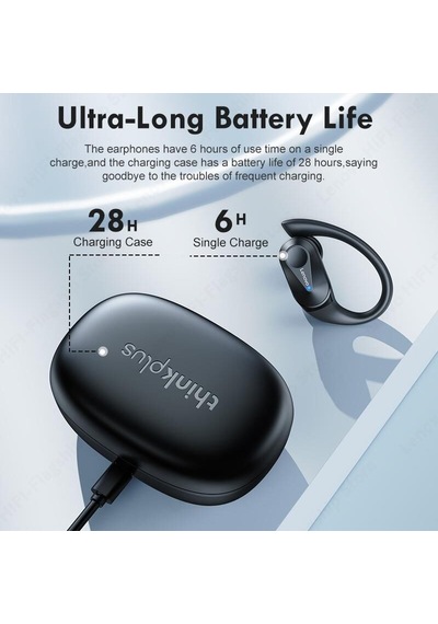 Özel Seri Dokunmatik Dijital Tempolu Thinkplus Bluetooth Kulaklık Kulak İçi Lp75 Siyah