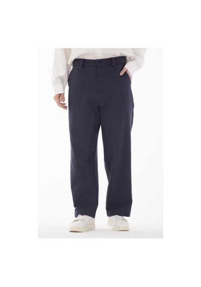 Rocqerx R-4415 Kemer Detaylı Keten Baggy Pantolon Lacivert