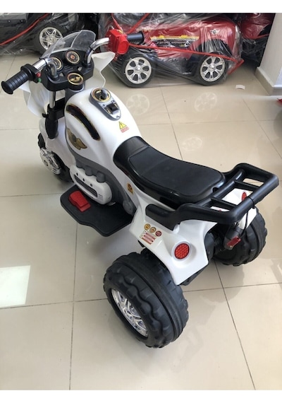 Aliş Toys Goway 12 Volt Turbo & Müzik Çalarlı Elden Gazlı Dev Motor 3-9 Yaş Beyaz