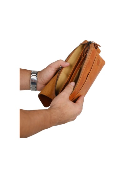 Mft Leather Hakiki Deri Unisex El Çantası Boliva 9874 Tiguan Camel