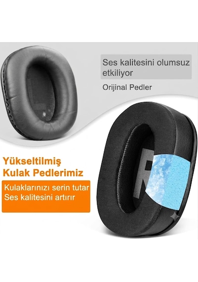 Logitech G Pro/g Pro X/g Pro X 2 / G Pro X Se İle Uyumlu Soğutucu Jel Kulaklık Pedi - İpeksi Serin Kumaş & Hafızalı Köpük Memory Foam Kulaklık Süngeri Soğutucu Jel - Kumaş