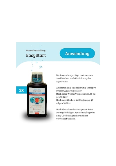 Tr Easy Life Easystart 2'li Paket 2 X 250 Ml Akvaryum Filtresi İçin Biyolojik Bakteri Kültürü, Filtre Yapısın