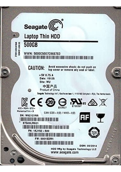 Seagate Laptop Thin ST500LM021 2.5" 500 GB SATA 3 HDD
