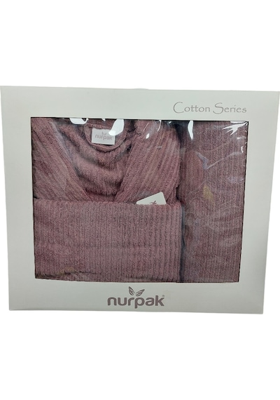 Nurpak Tek Kişilik Bornoz Seti Şalyaka-ekol Mürdüm Beden L-xl Mürdüm