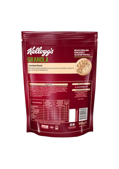Kellogg's Granola Beyaz Çikolatalı ve Antep Fıstıklı 500 G