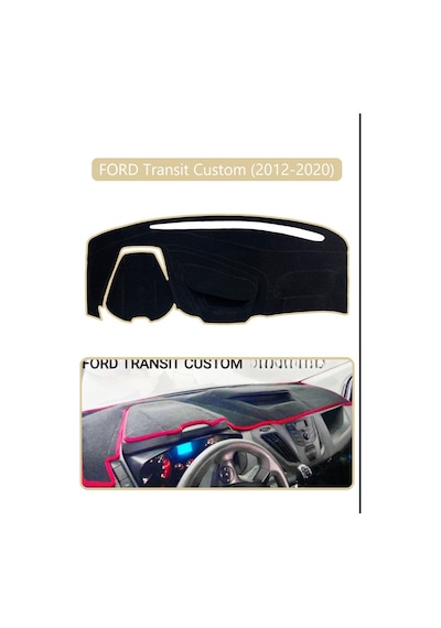 Ford Transit Custom 2012-2020 Torpido Koruma Halısı Bej Kenar