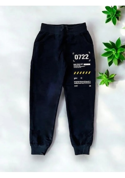 Zekids Erkek Çocuk Run Your City Yazılı Eşofman Alt-14208 Lacivert