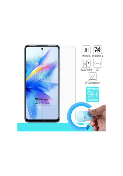 Infinix Hot 40i Nano Glass Cam Ekran Koruyucu Hot 40i İle Uyumlu Ekran Koruyucu - Şeffaf