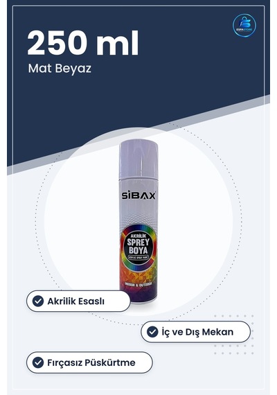 Mat Beyaz Sprey Boya 250 Ml Akrilik İç Ve Dış Mekan İçin Boyama S