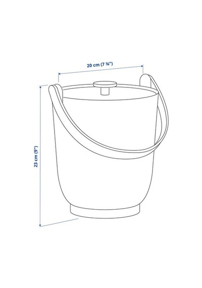 Ikea Farmarkvast Çöp Kutusu, Gri-yeşil, 4 Lt