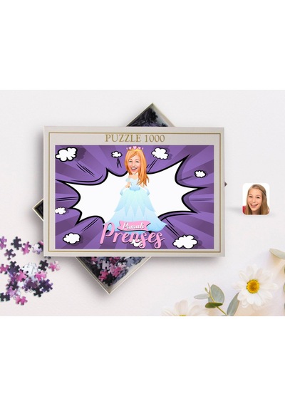 Kişiye Özel Pamuk Prenses Karikatürlü 1000 Parça Profesyonel Puzzle-4