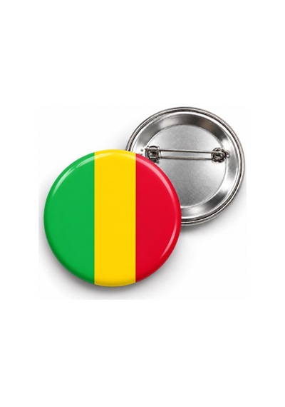 Mali Bayrağı - 58mm Rozet Çok Renkli