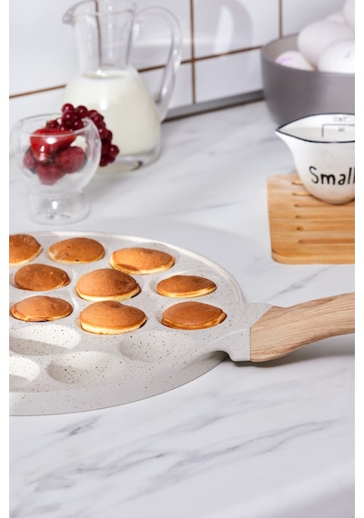 Mutfaksever Biogranit Döküm Mini Pankek Tava 26 Cm Krem
