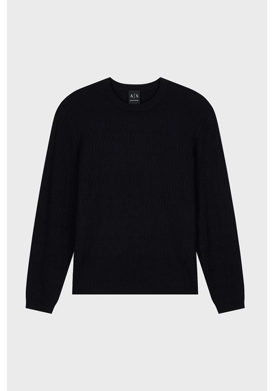 Armani Exchange Pamuklu Logolu Bisiklet Yaka Kazak Erkek Kazak Xm002986 Af10454 Uc001 Siyah