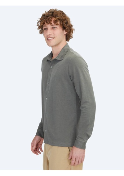 Haki Düz Regular Fit Casual Gömlek Haki