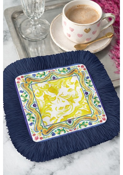 Barok Motifli Saçaklı Dekor Peçetesi - Akdeniz Stili Sarı Lacivert Bohem Bardak Altlığı Mendil Sedefli Göl Pembe Barok Motifli Saçaklı Dekor Peçetesi - Akdeniz Stili Sarı Lacivert Bohem Bardak Altlığı Mendil Sedefli Göl Pembe