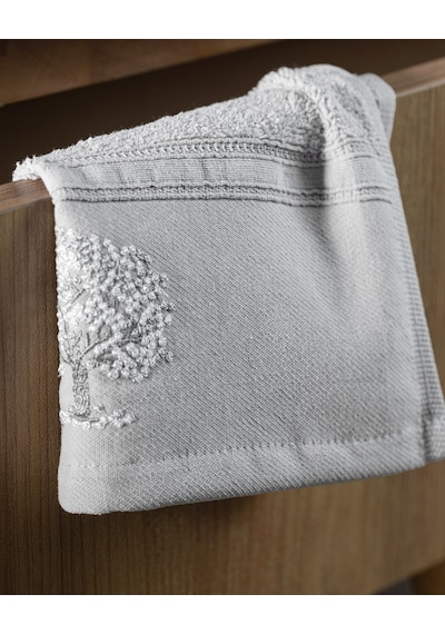 Madame Coco Orva Nakışlı %100 Pamuk 2'li El Havlusu - Gri - 30x45 Cm 8684427123997 Gri