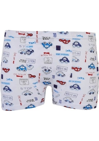 Tutku 6Lı Erkek Çocuk Renkli Boxer Desenli Baskılı Pamuklu Rahat