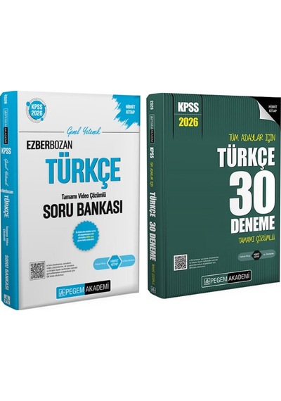 Pegem Yayınları 2026 Kpss Türkçe Soru Bankası Ve Deneme Seti 2 Kitap