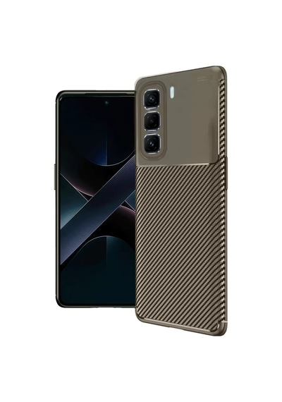Newface İnfinix Hot 50 Pro Plus 4g Auto Focus Karbon Kapak - Kahverengi