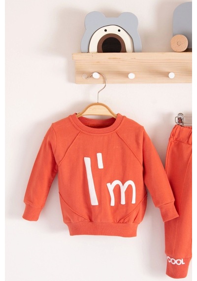 Babydonat I'm Cool Desenli Pamuklu 2'li Kız Bebek Takımı Nar Çicegi Nar Çiçeği