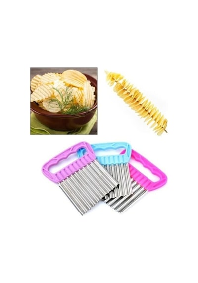 Cips Patates Doğrayıcı Şekilli Sebze Ve Meyve Dilimleyici Beyaz