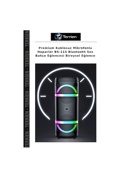 Premium Kablosuz Mikrofonlu Hoparlör Bs-115 Bluetooth Ses Bahçe Eğlencesi Bireysel Eğlence
