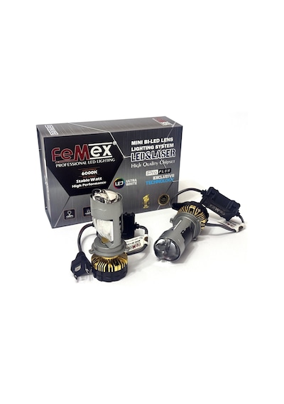 Femex H4 Pro Plus Exclusive Mini Bi-led + Laser Kendinden Mercekli Selektör Aparatlı Performans Led