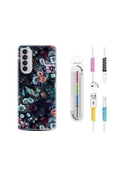 Oppo Reno 4 Pro Kılıf Kablo Koruyuculu Great Flowers 1304
