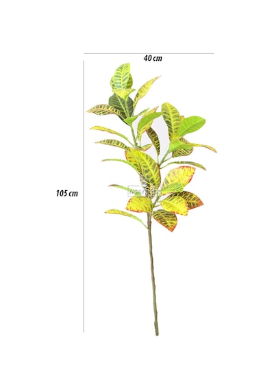 Yapay Ağac Saksıda Kraton Bitkisi 3 Dallı 105 Cm Hasır Saksılı