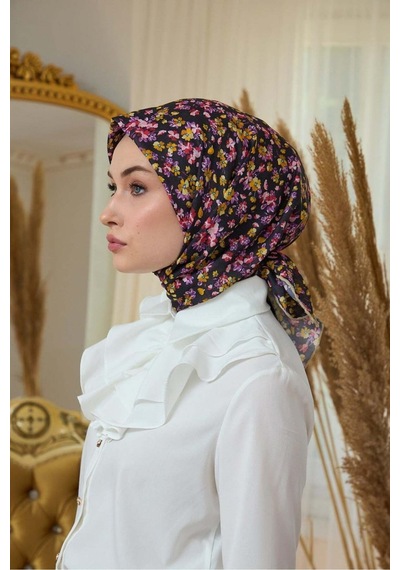 İpekhan Yaz Işıltısı Koleksiyonu Soft Eşarp 1191 - Siyah Orange 07 Siyah Orange