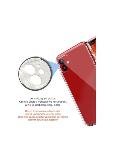 Apple Uyumlu iPhone 11 Pro Max Kılıf Şeffaf Yumuşak Silikon Kamera Korumalı Yüksek Kalite Turuncu
