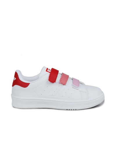 Jump 30110 Kırmızı - Beyaz Cırtlı Kız Çocuk Sneaker Günlük Spor Ayakkabı