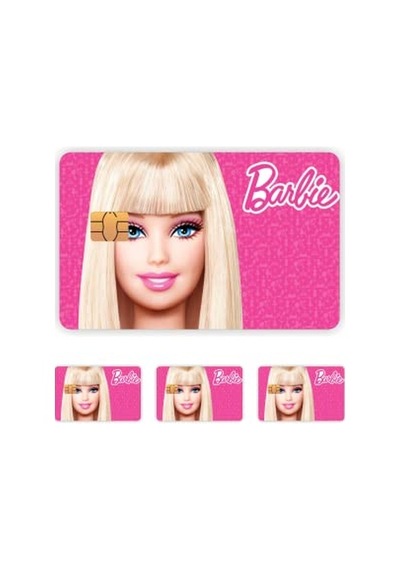 4 Adet Barbie Kart Kaplama Sticker Kart Etiketi Diğer