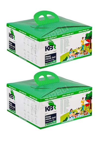 Kbr Mega Piknik Seti 12 Çeşit 62 Parça X 2 Set Çok Renkli