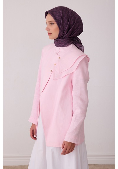 Belli Geometrik Desen %100 Twill İpek Eşarp Be25 Mor