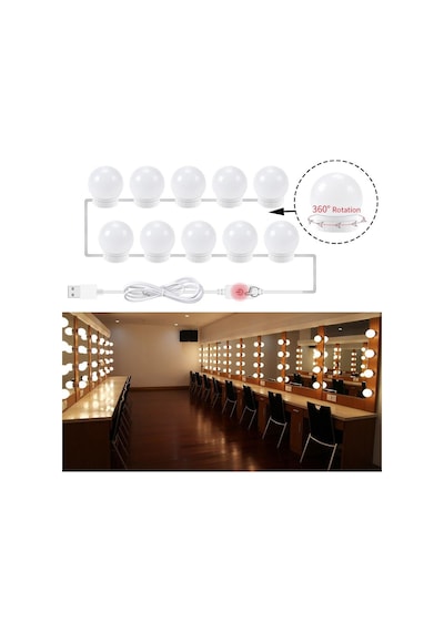 Trendpoint 10Ledli Usbli Makyaj Aynası Lambası Banyo Ciltbakım De