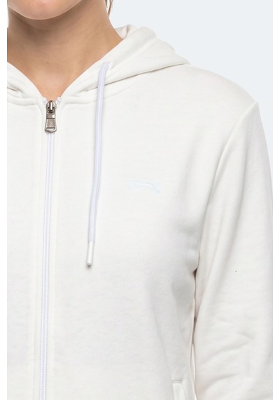 Slazenger Kıron I Kadın Kapüşonlu Beyaz Sweatshırt