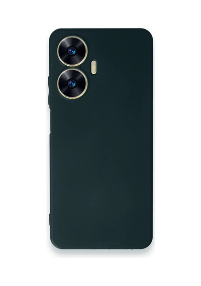 Realme C55 Kılıf First Silikon - Koyu Yeşil -