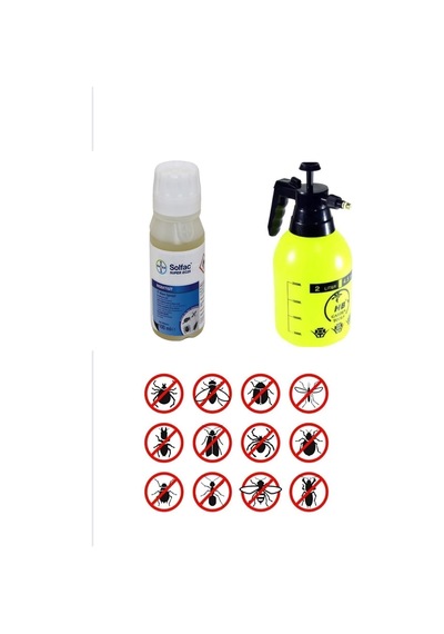 Tüm Uçan Ve Yürüyen Haşerelerde Etkili Bayer Solfac Süper Ec25 100ml+ 2 Lt İlaçlama Pompası