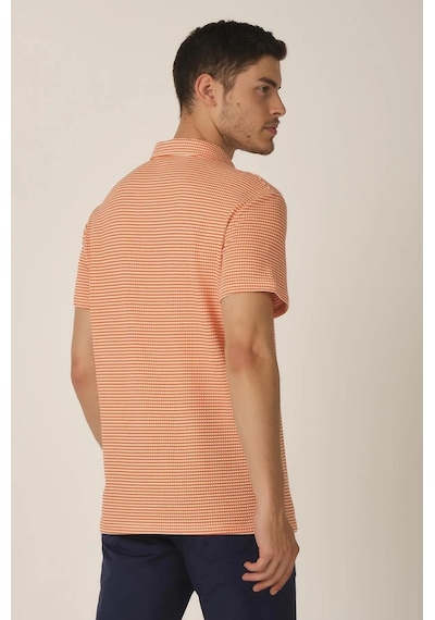 Alexander Gardi Alexandergardı Düğmesiz Polo Yaka T-shirt E21-84000 Turuncu