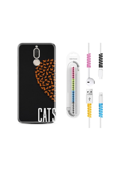 Huawei Mate 10 Lite Kılıf Kablo Koruyuculu Cats 1792