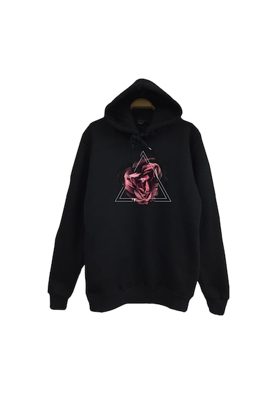 Rose Kapüşonlu Sweatshirt Siyah