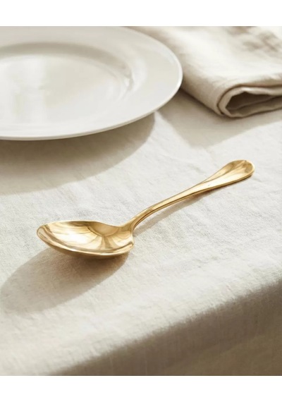 Gold Orta Boy Paslanmaz Çelik Servis Kaşığı & Profesyonel Sunum Gereci 21 Cm Çok Renkli