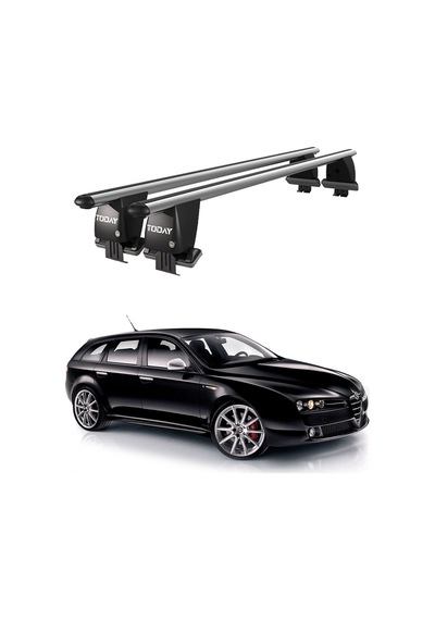 Royal Alfa Romeo 159 2006-2013 Uyumlu Gri Kilitli Ara Atkı Port Bagaj Tavan Barı