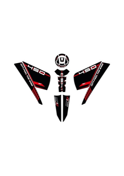 Gp Kompozit Cf Moto 450 Sr 2023-2026 Uyumlu Tank Pad Seti Kırmızı