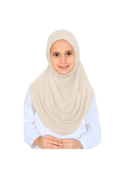 Modish Group Kız Çocuk Hazır Başörtüsü Pratik Penye Şal Tesettür Giyim Bej