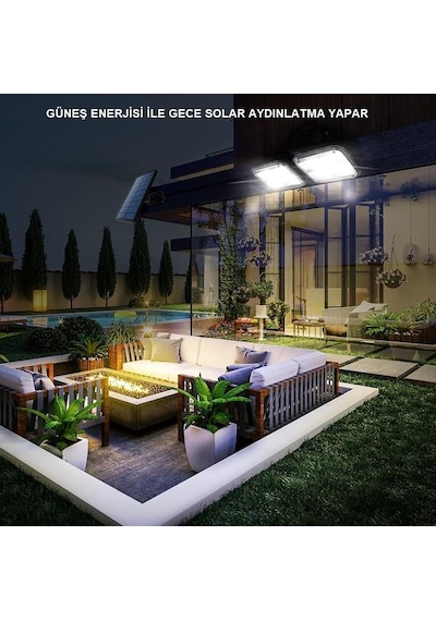 Tr Upway Güneş Enerjili 120 Led Şarjlı Hareket Sensörlü 500 Lümen Solar Aydınlatma Lamba