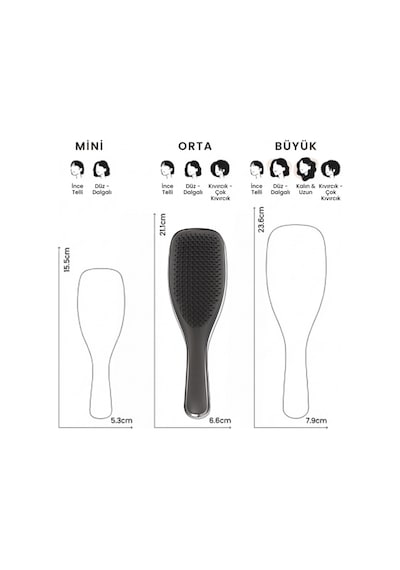 The Ultimate Detangler - Chrome - Midnight Silver Gümüş Saç Fırçası - Tarak